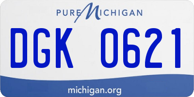 MI license plate DGK0621