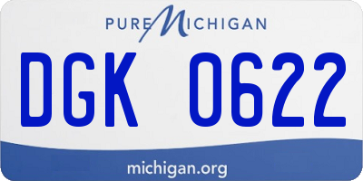 MI license plate DGK0622