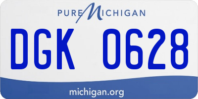 MI license plate DGK0628