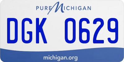 MI license plate DGK0629