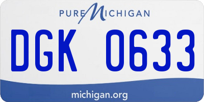 MI license plate DGK0633
