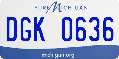 MI license plate DGK0636