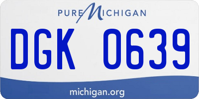 MI license plate DGK0639