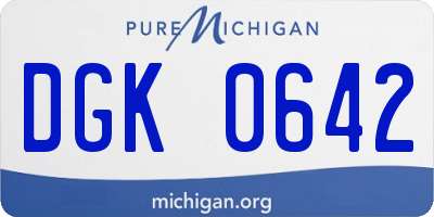 MI license plate DGK0642