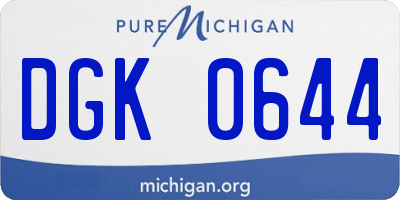 MI license plate DGK0644