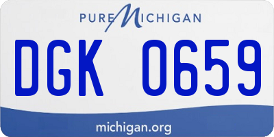 MI license plate DGK0659