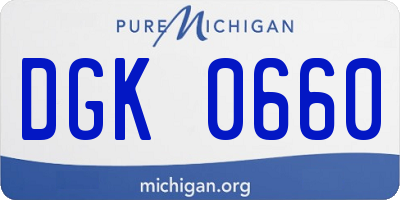 MI license plate DGK0660