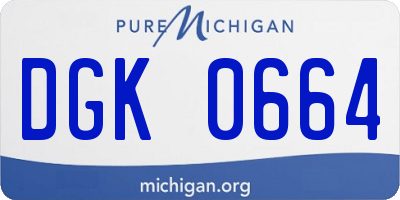 MI license plate DGK0664
