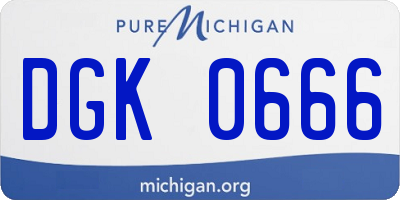 MI license plate DGK0666