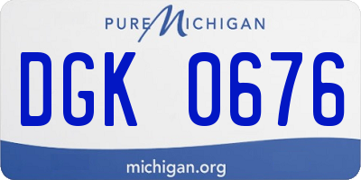 MI license plate DGK0676