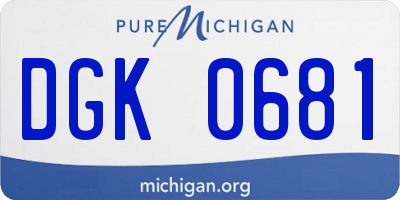 MI license plate DGK0681
