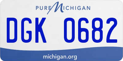 MI license plate DGK0682
