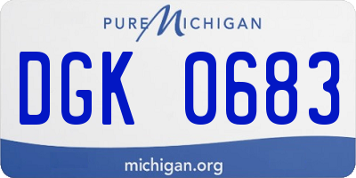 MI license plate DGK0683