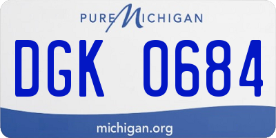 MI license plate DGK0684