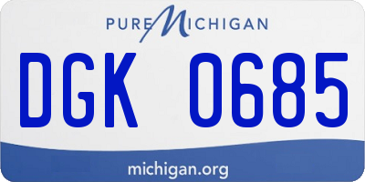 MI license plate DGK0685