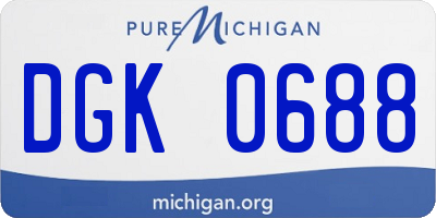 MI license plate DGK0688