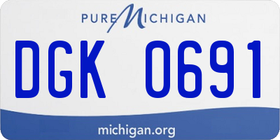 MI license plate DGK0691