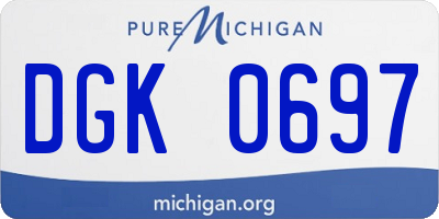 MI license plate DGK0697
