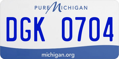 MI license plate DGK0704