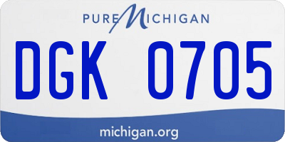 MI license plate DGK0705