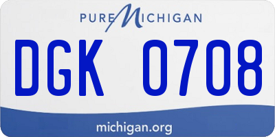 MI license plate DGK0708