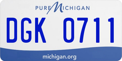 MI license plate DGK0711