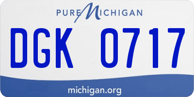 MI license plate DGK0717
