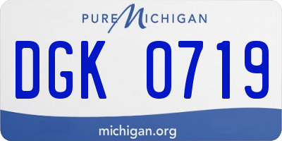 MI license plate DGK0719