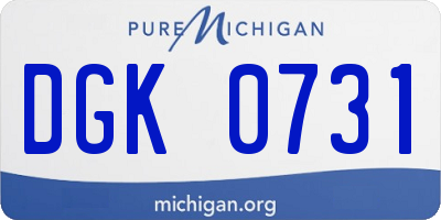 MI license plate DGK0731