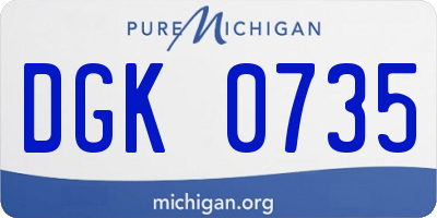 MI license plate DGK0735