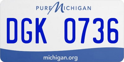 MI license plate DGK0736