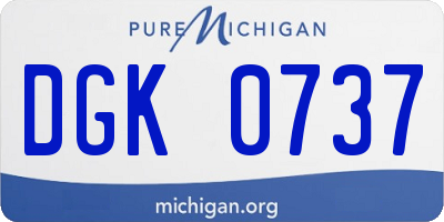 MI license plate DGK0737