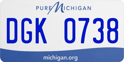 MI license plate DGK0738
