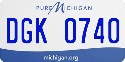MI license plate DGK0740