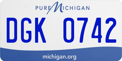 MI license plate DGK0742