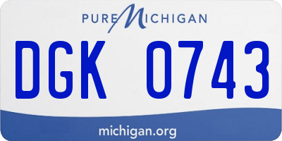 MI license plate DGK0743