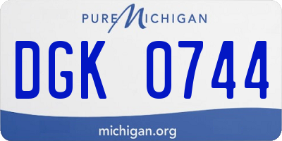 MI license plate DGK0744