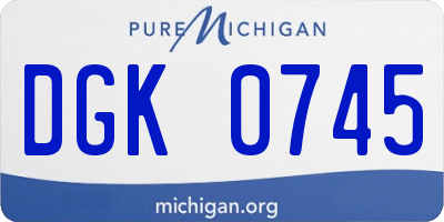 MI license plate DGK0745
