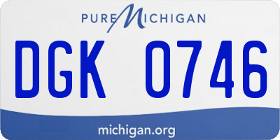 MI license plate DGK0746
