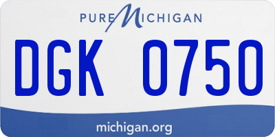 MI license plate DGK0750