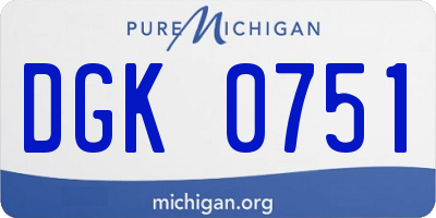 MI license plate DGK0751