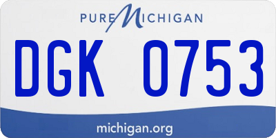 MI license plate DGK0753