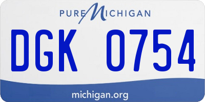 MI license plate DGK0754