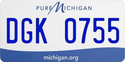 MI license plate DGK0755
