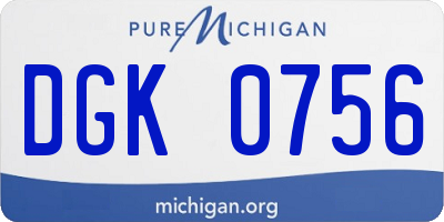 MI license plate DGK0756