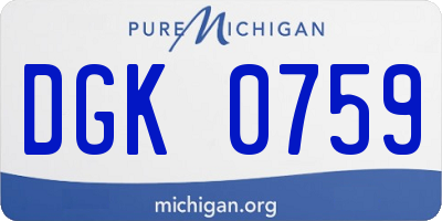 MI license plate DGK0759