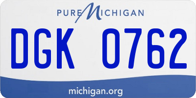 MI license plate DGK0762