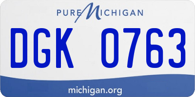 MI license plate DGK0763