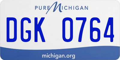 MI license plate DGK0764