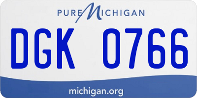 MI license plate DGK0766